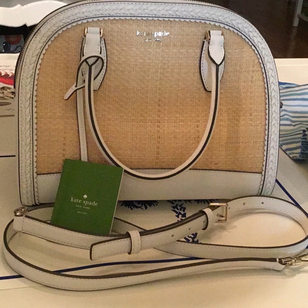 Kate Spade Beige and White Satchel